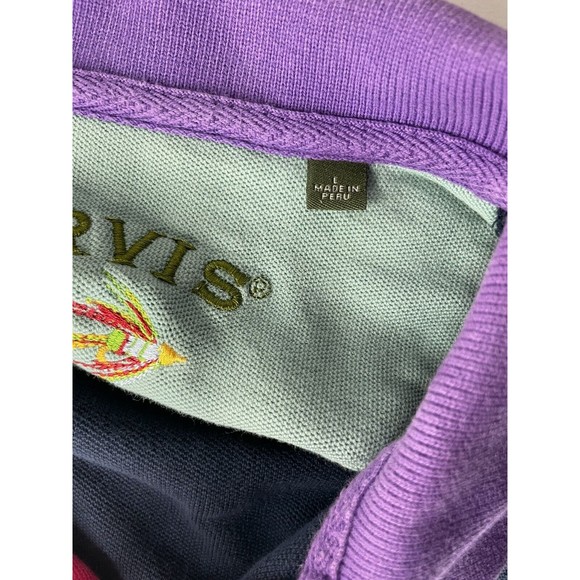 Orvis Multicolored Navy Polo Cotton Fishing Size Large - Picture 5 of 6